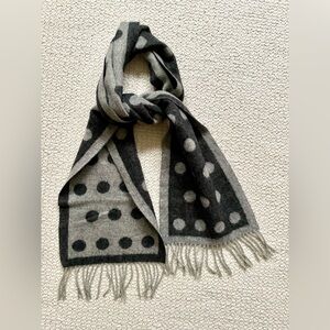 Paul Smith Reversible Cashmere Scarf | Black & Slate Polka Dots | Luxe